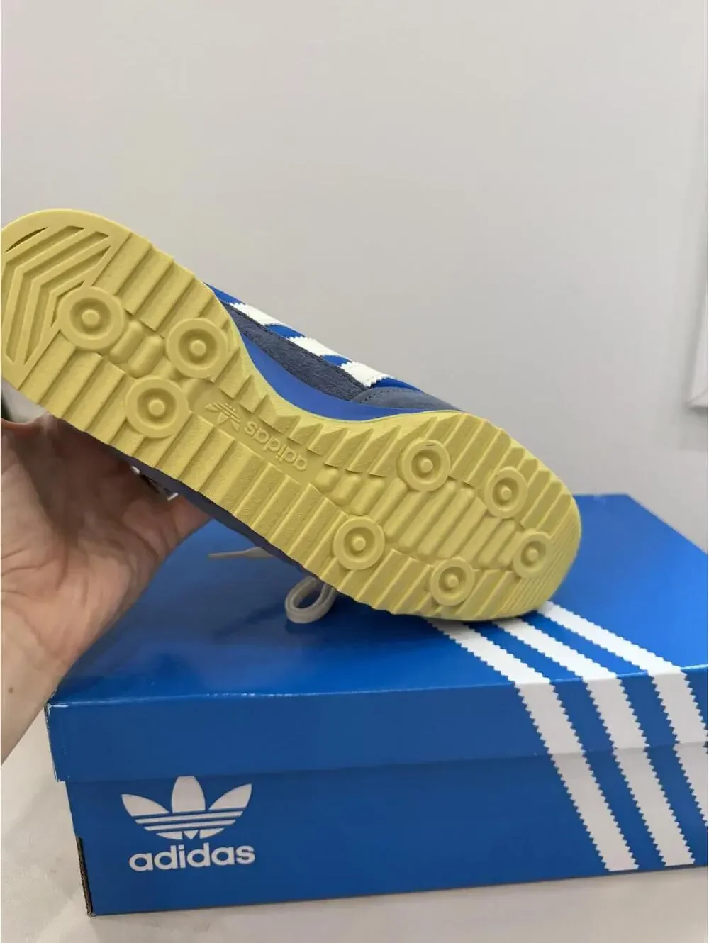 adidas Retro Blue White Suede Nylon Sneakers with Box SL 72 OG 8.5